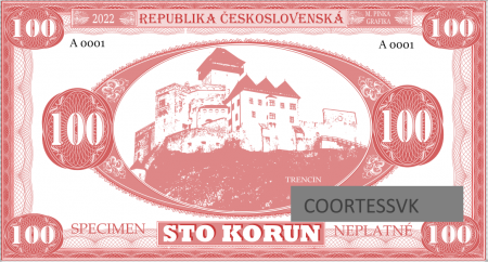 Československo 100 korun (súkromné vydanie) 2022 /2,00/